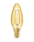 Ledvance Vintage 1906 LED E14 Kaars Goud 1.5W 120lm - 824 Zeer Warm Wit | Vervangt 15W